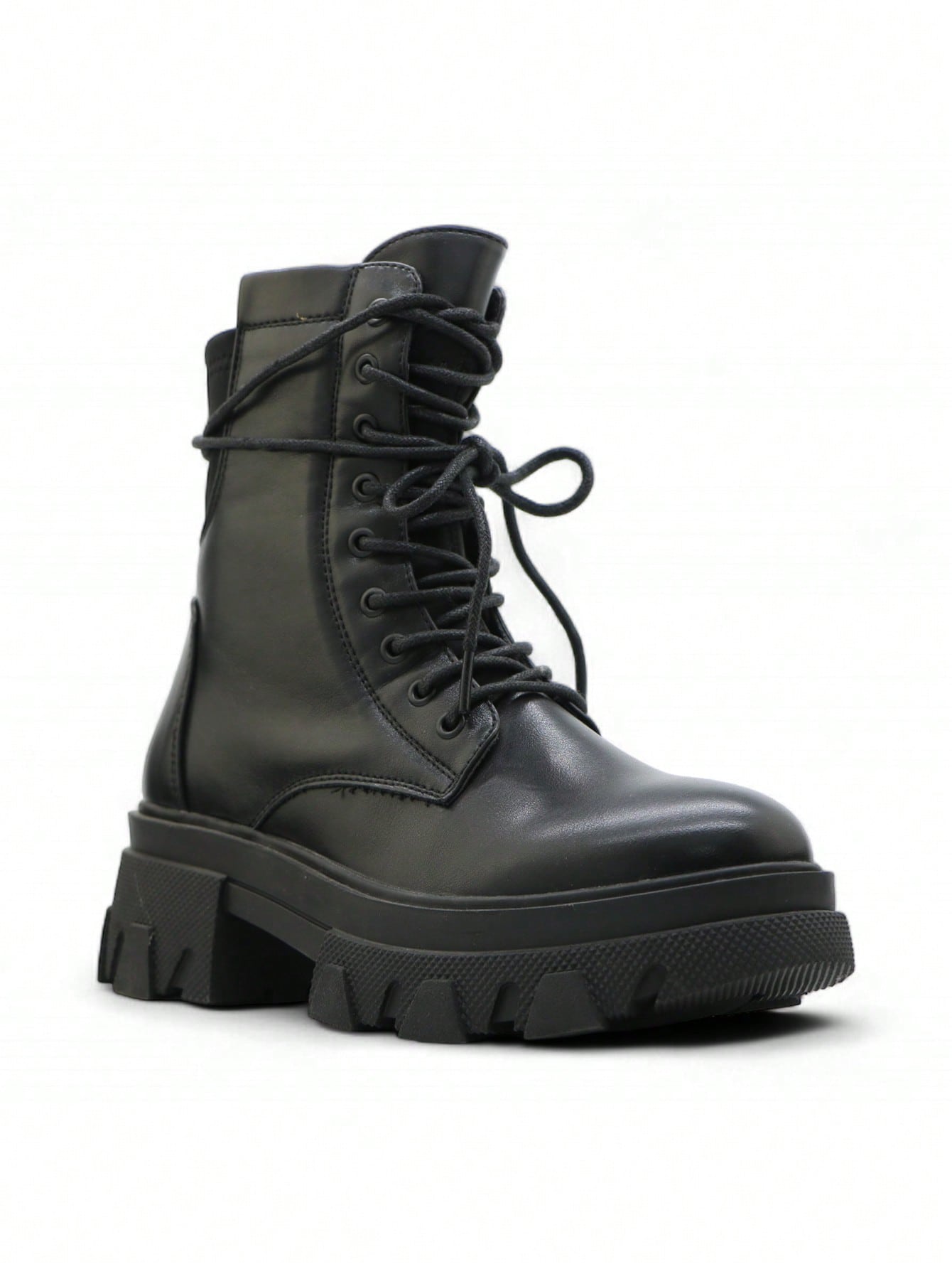 Bottes de cheville à lacets unisexes rétro avec semelle épaisse, convenant pour l'extérieur, les voyages, les festivals, l'automne/l'hiver