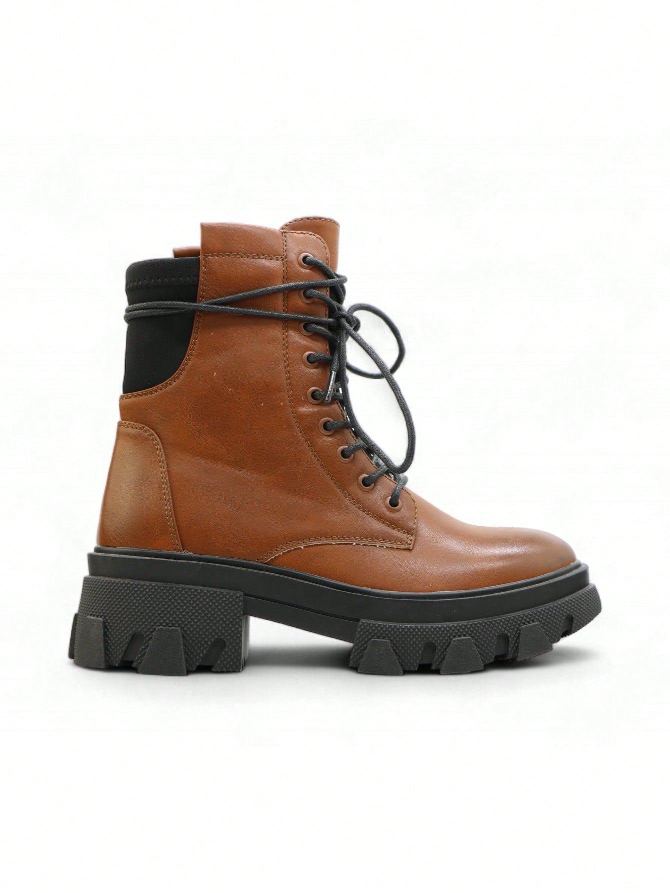 Bottes de cheville à lacets unisexes rétro avec semelle épaisse, convenant pour l'extérieur, les voyages, les festivals, l'automne/l'hiver